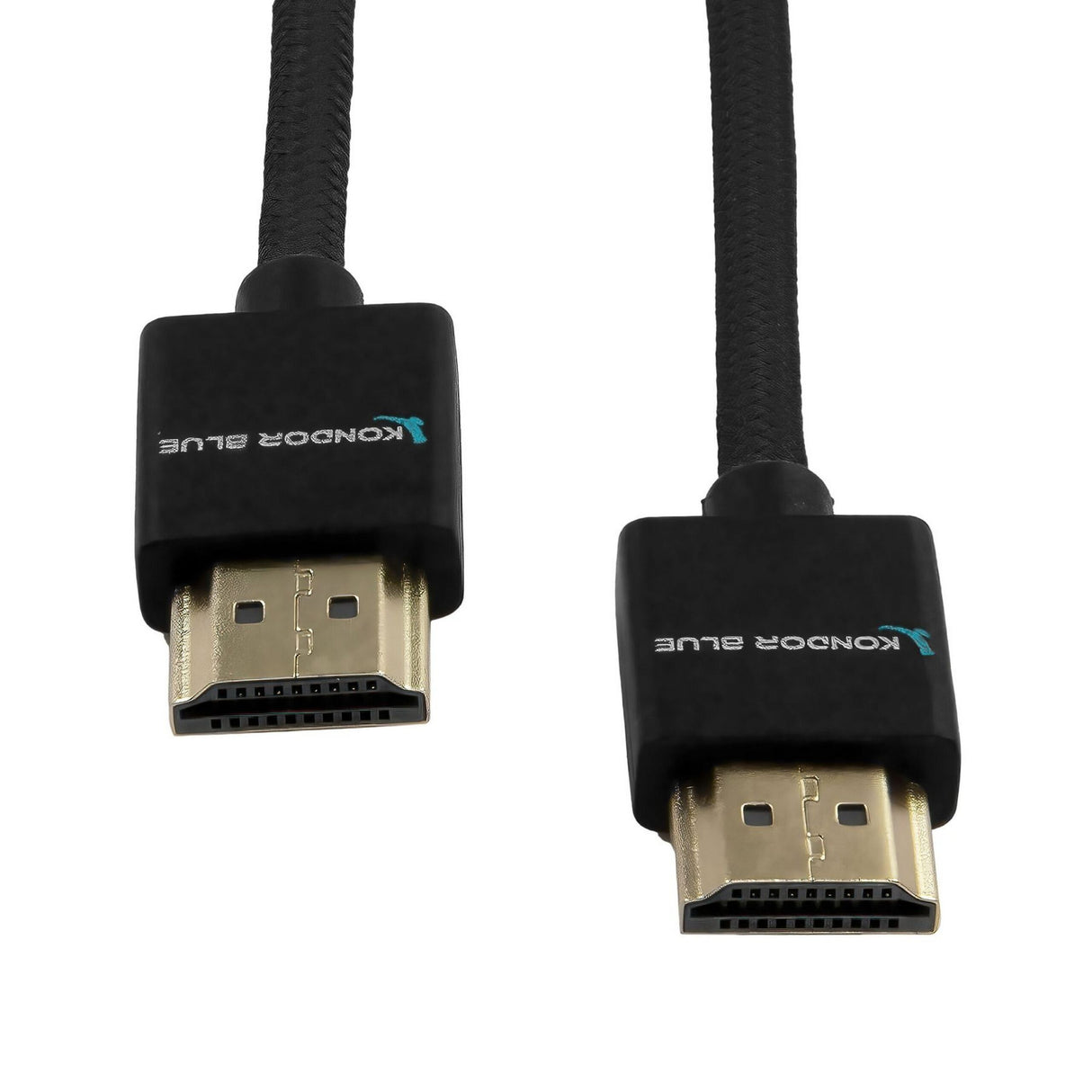 Kondor Blue HDMI to HDMI 16-Inch Thin Braided Cable for on Camera Monitors, Black