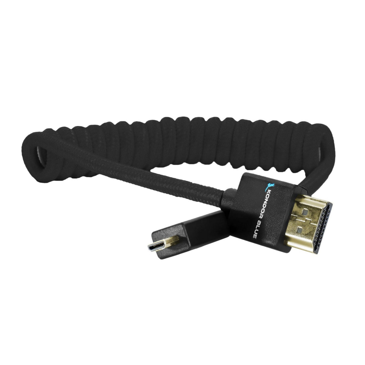 Kondor Blue Coiled Micro HDMI to Full HDMI, 12-24-Inch Black