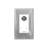Lowell KL100-DSW One-Gang Decorator Wall Plate with Key Switch, Stainless Steel/White