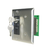 Lowell KL200-DSB 200W 2-Gang Decorator Wall Plate with Key Switch, Stainless Steel/Black