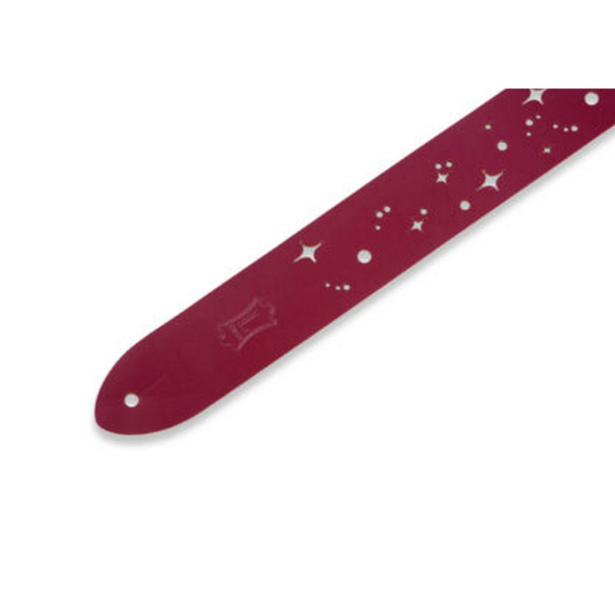 Levy's 2-Inch Wide Burgundy Chrome-Tan Leather Guitar Strap