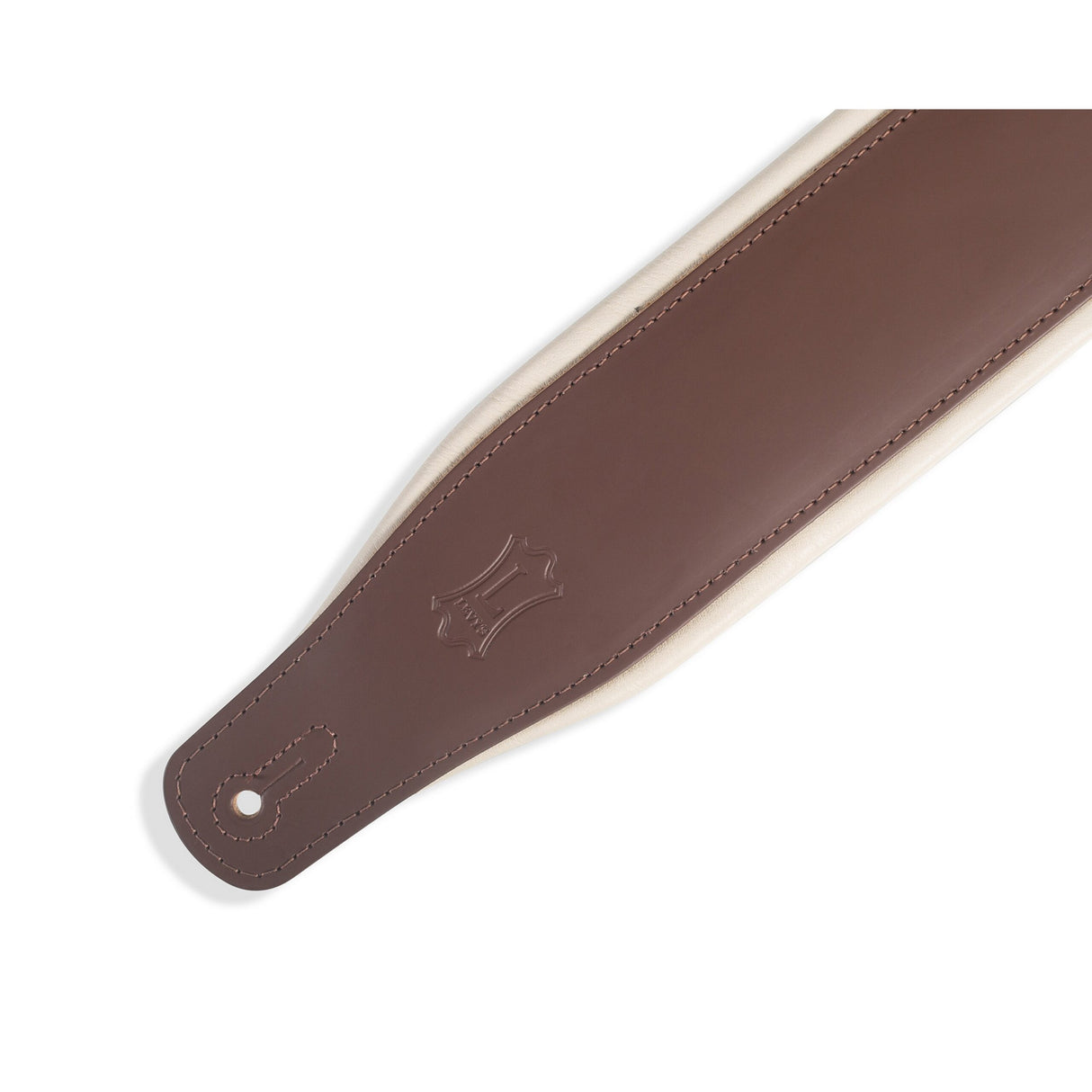 Levy's Favorite Padded Leather Guitar Strap, Brown, Cream