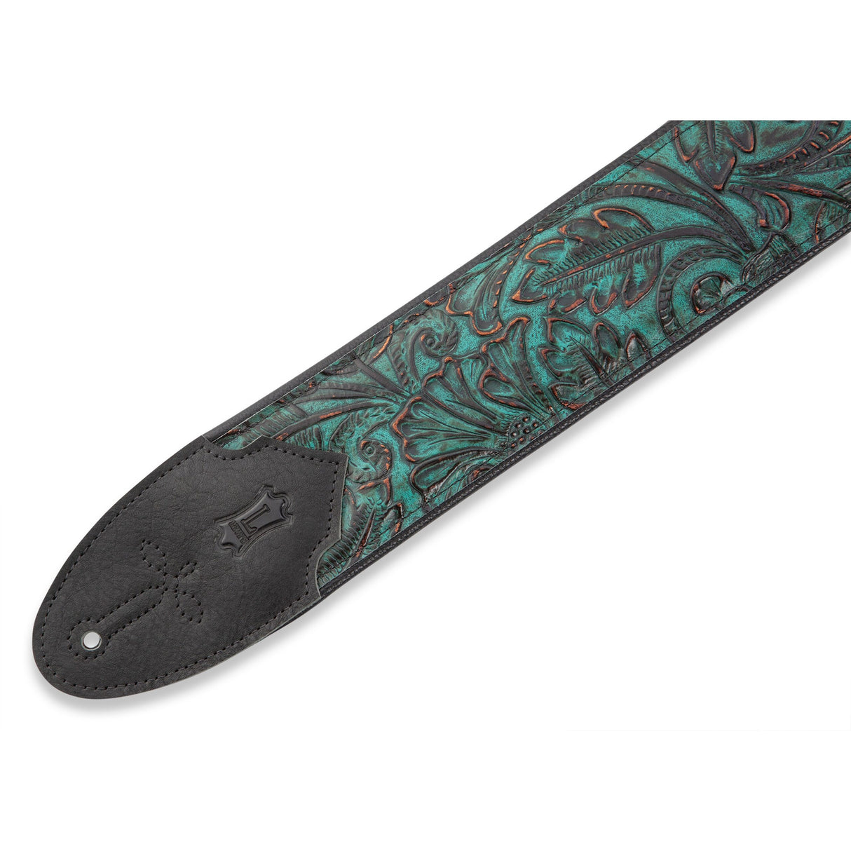 Levy's Sundance Line Palm Jade Guitar Strap, Turquoise, Brown