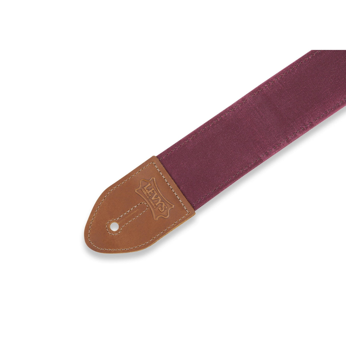 Levy's Traveler' Waxed Canvas Guitar Strap, Burgundy