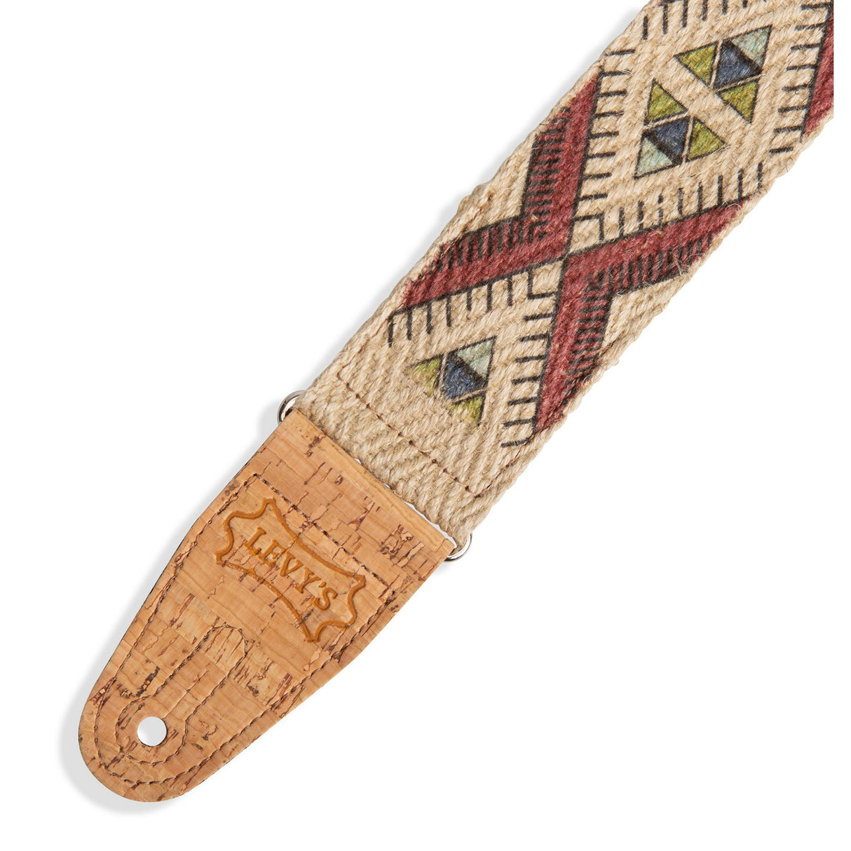 Levy's Diamond Tribal Hemp Guitar Strap, Natural, Multi