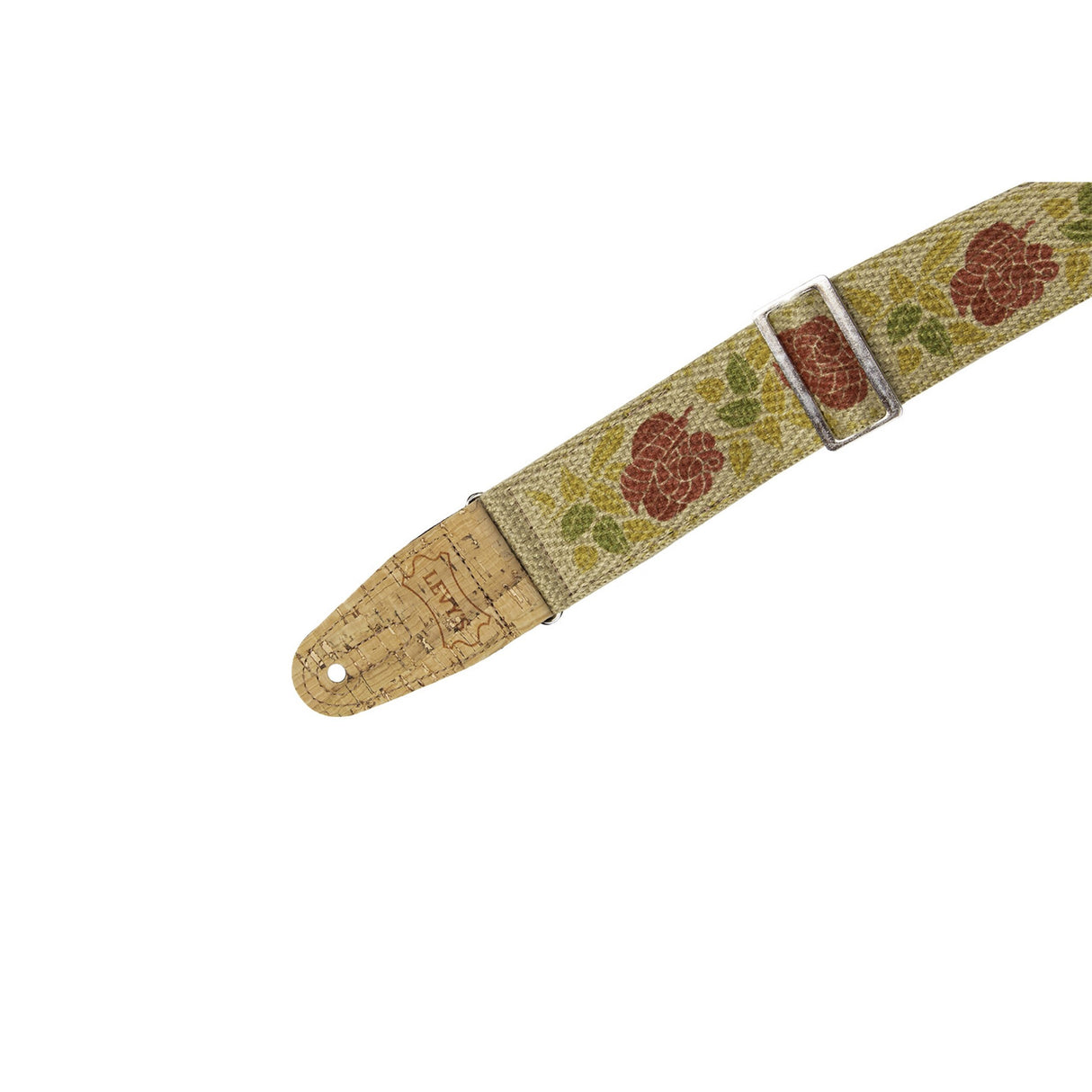 Levy's Hemp Guitar Straps, Rose Motif Pink and Red