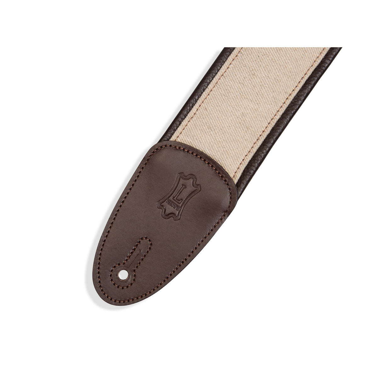 Levy's Lux Padded Hemp Slider Guitar Strap, Dark Brown/Natural