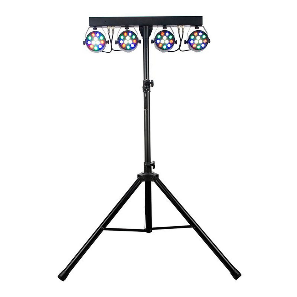 Eliminator Lighting Mini Par Bar Lighting System with 4 LED Wash Fixtures/Tripod/Wireless Remote/Transport Bag