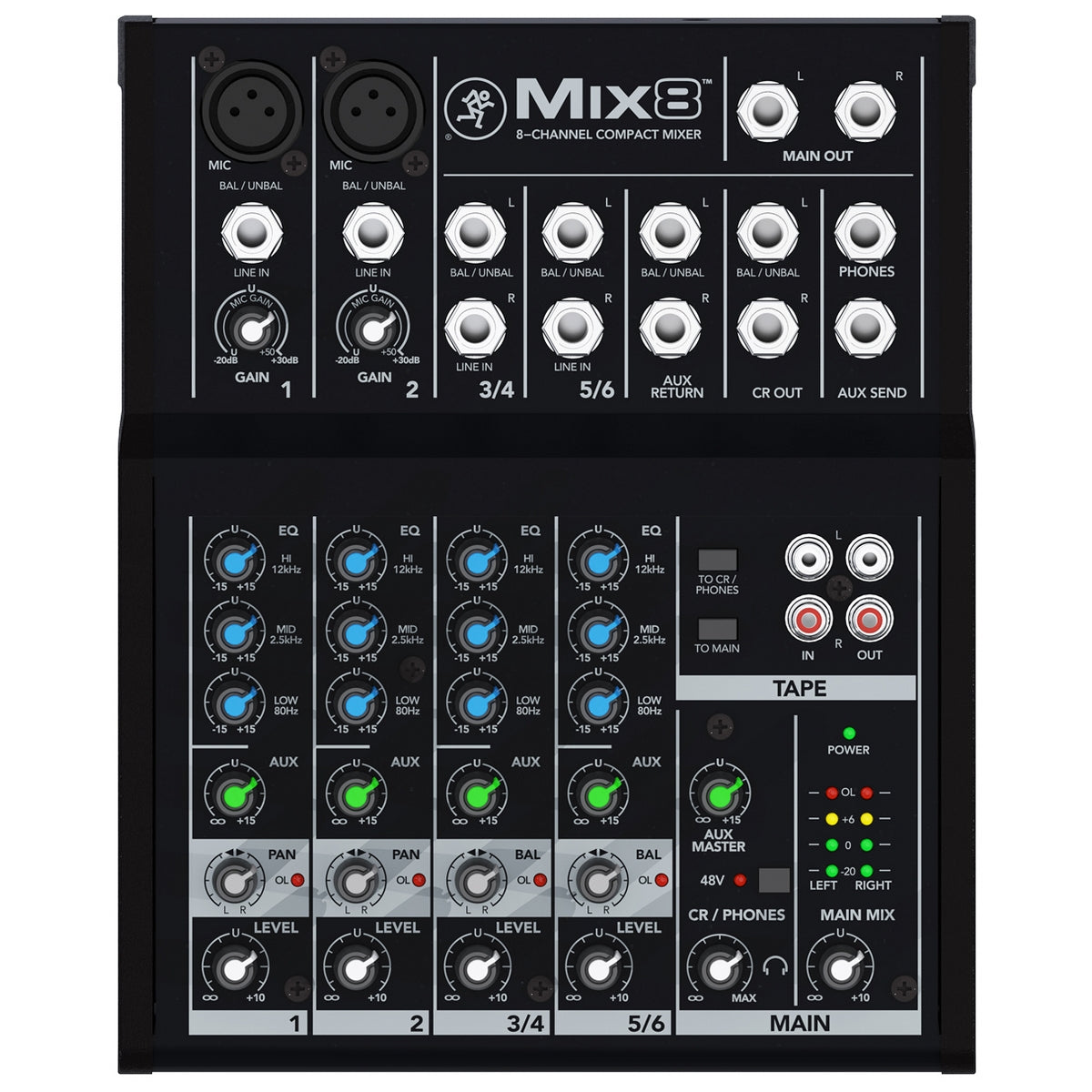 Mackie Mix8 8-Channel Non Powered Compact Mixer (Used)