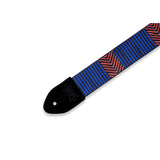 Levy's Tribal Chevron Guitar Strap, Black, Red, Blue