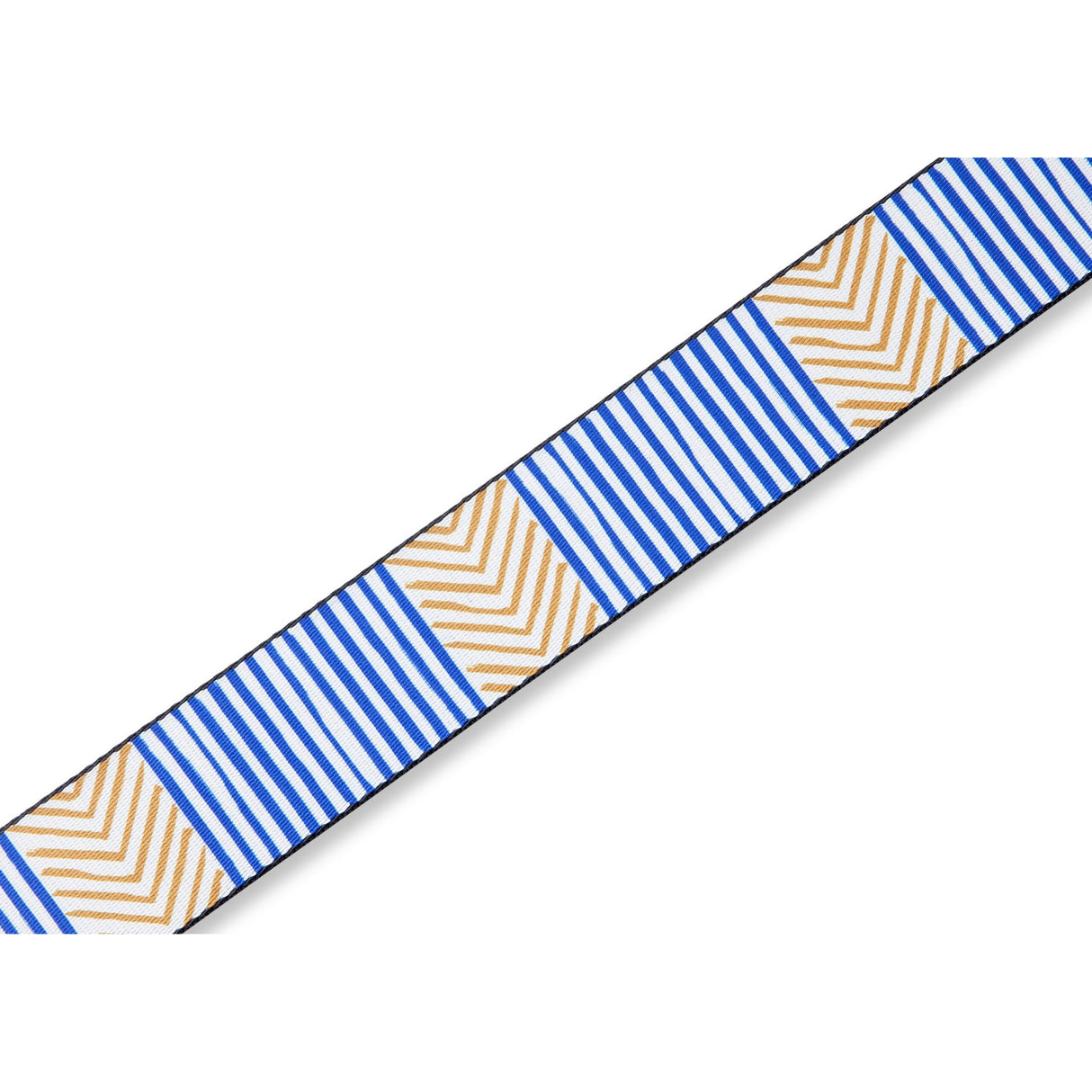 Levy's Tribal Chevron Guitar Strap, White, Blue, Gold