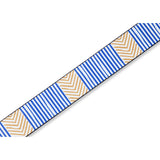 Levy's Tribal Chevron Guitar Strap, White, Blue, Gold