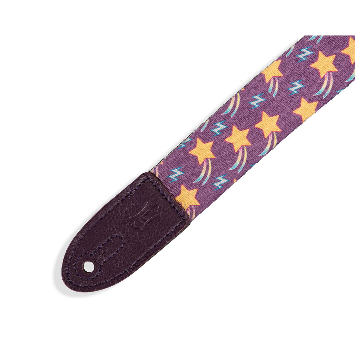 Levy's Shooting Star Kids Guitar Strap, Purple, Multi, Yellow