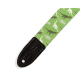 Levy's Dinosaur Guitar Strap, Green, White, Camo