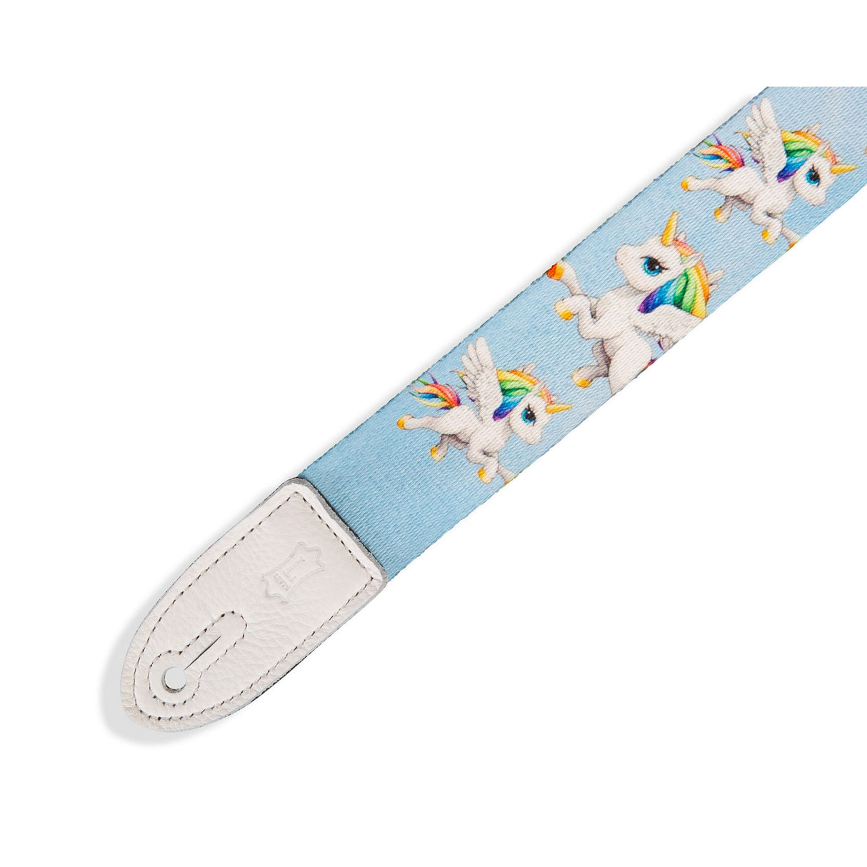 Levy's Unicorns Guitar Strap, Light Blue, White, Multi