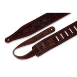 Levy's 2 1/2-Inch Suede Leather Guitar Strap Tooled In A Kokopelli Design