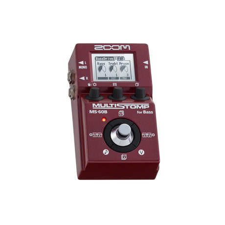 Zoom MS-60B | MultiStomp Bass Pedal with Chromatic Tuner Patch Cycling Battery Powered 1/4 Inch Input Output USB Port