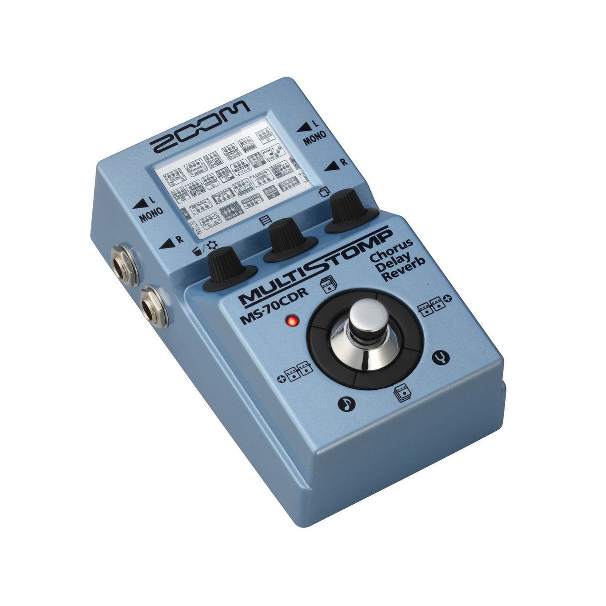 Zoom MS-70CDR | MultiStomp Chorus Delay Reverb Pedal with Chromatic Tuner Patch Cycling Battery Powered Dual 1/4 Inch Inputs Outputs