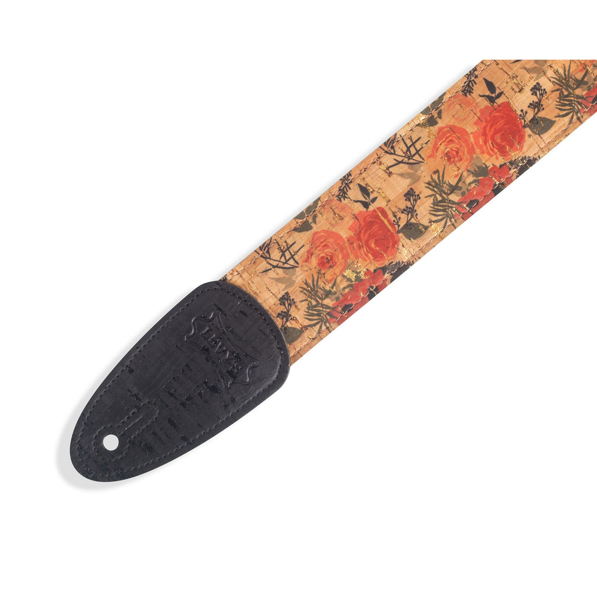 Levy's Wildflower Cork Guitar Strap, Red, Cream Black, Natural