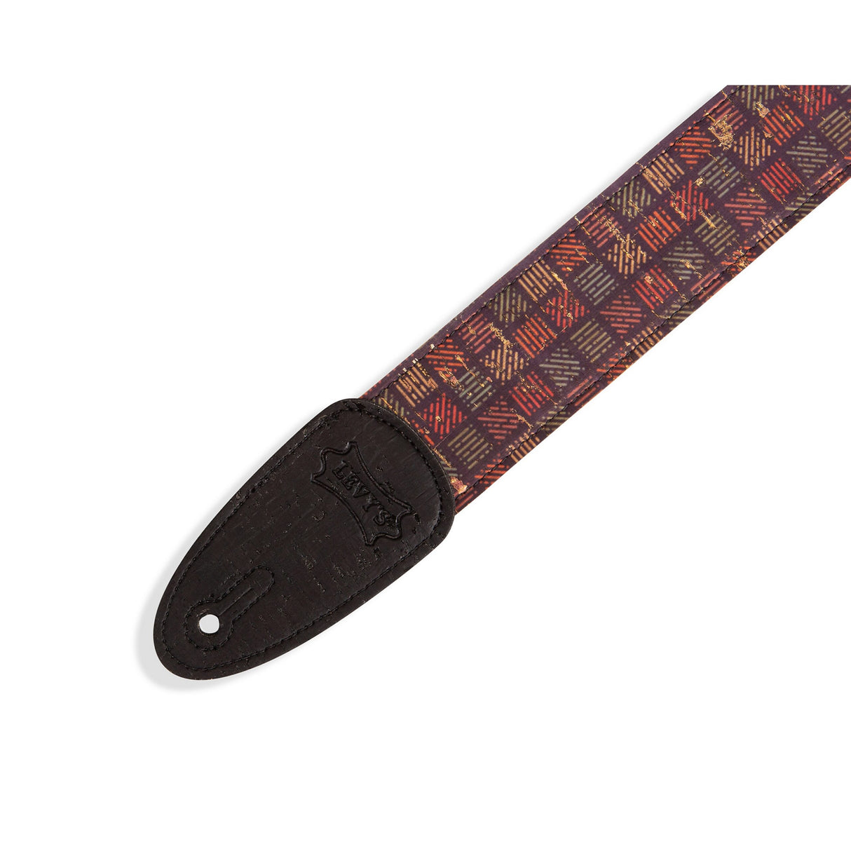 Levy's Orleans Cork  Guitar Strap, Black, Red, Navy, Gold