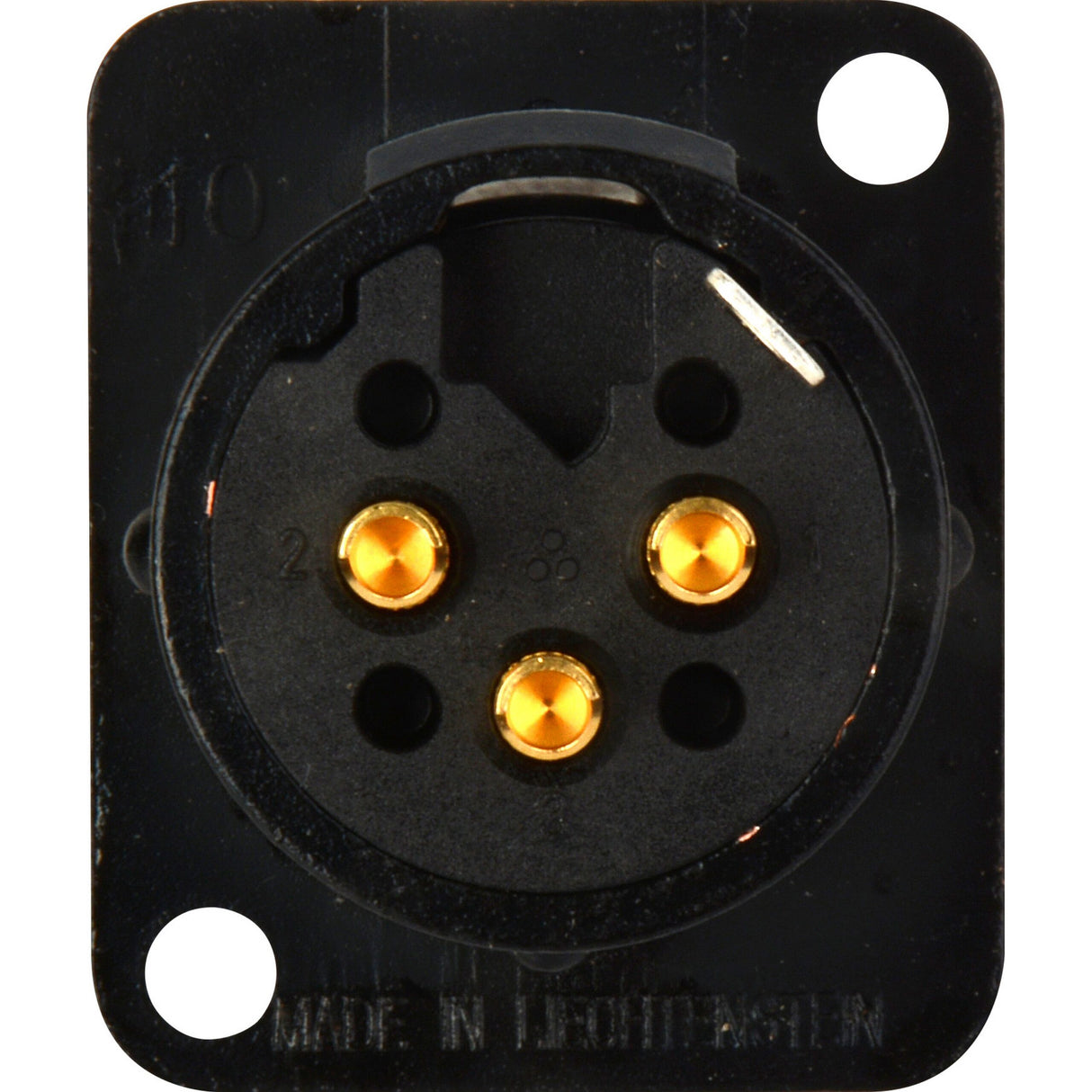 Neutrik NC3MD-L-B-1 3-Pin XLR Male Panel/Chassis Mount Connector, Solder Cups, Black/Gold