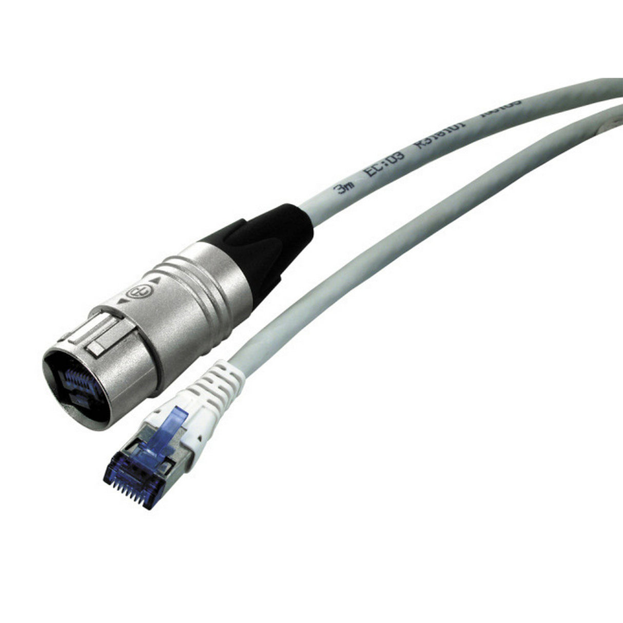 Neutrik NKE6S-3-WOC 3 M Patch Cable with CAT6 EtherCON and RJ45 Connectors