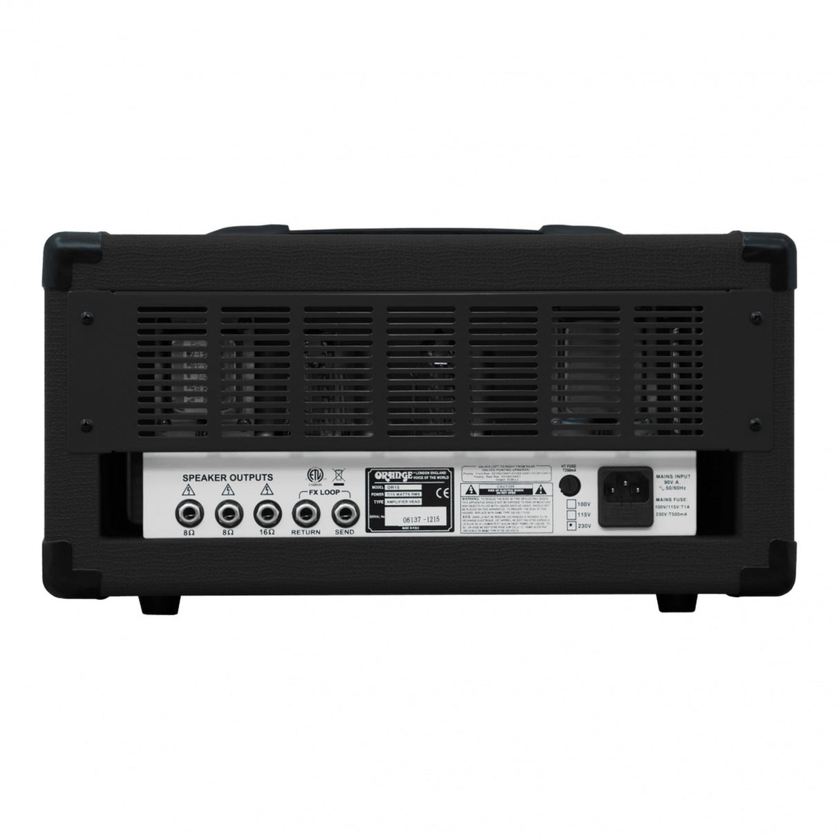 Orange OR15H-BK 15/7 Watt Single Channel 3 Band Compact Tube Head Amplifier Black