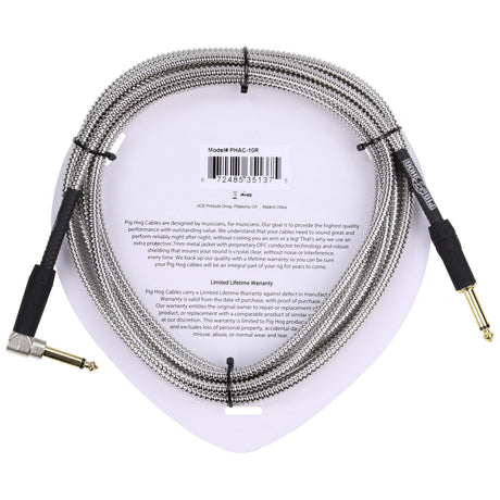 Pig Hog PHAC-10R Armor Clad Instrument Cable, 10ft, Right Angle