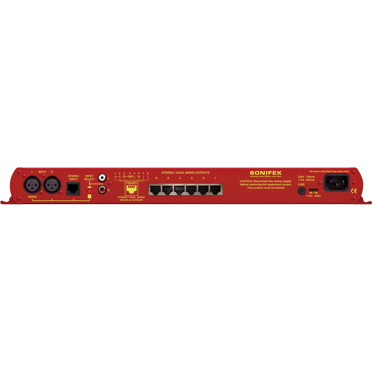 Sonifex RB-DA6R 6-Way Stereo Distribution Amplifier with RJ45 Connectors