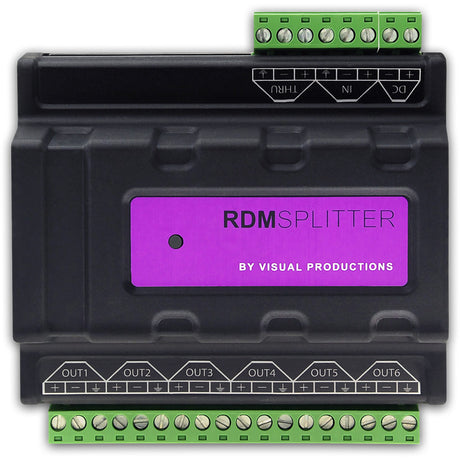 Visual Productions RDM Splitter DIN Rail Mounted DMX+RDM Splitter/Booster, Terminal