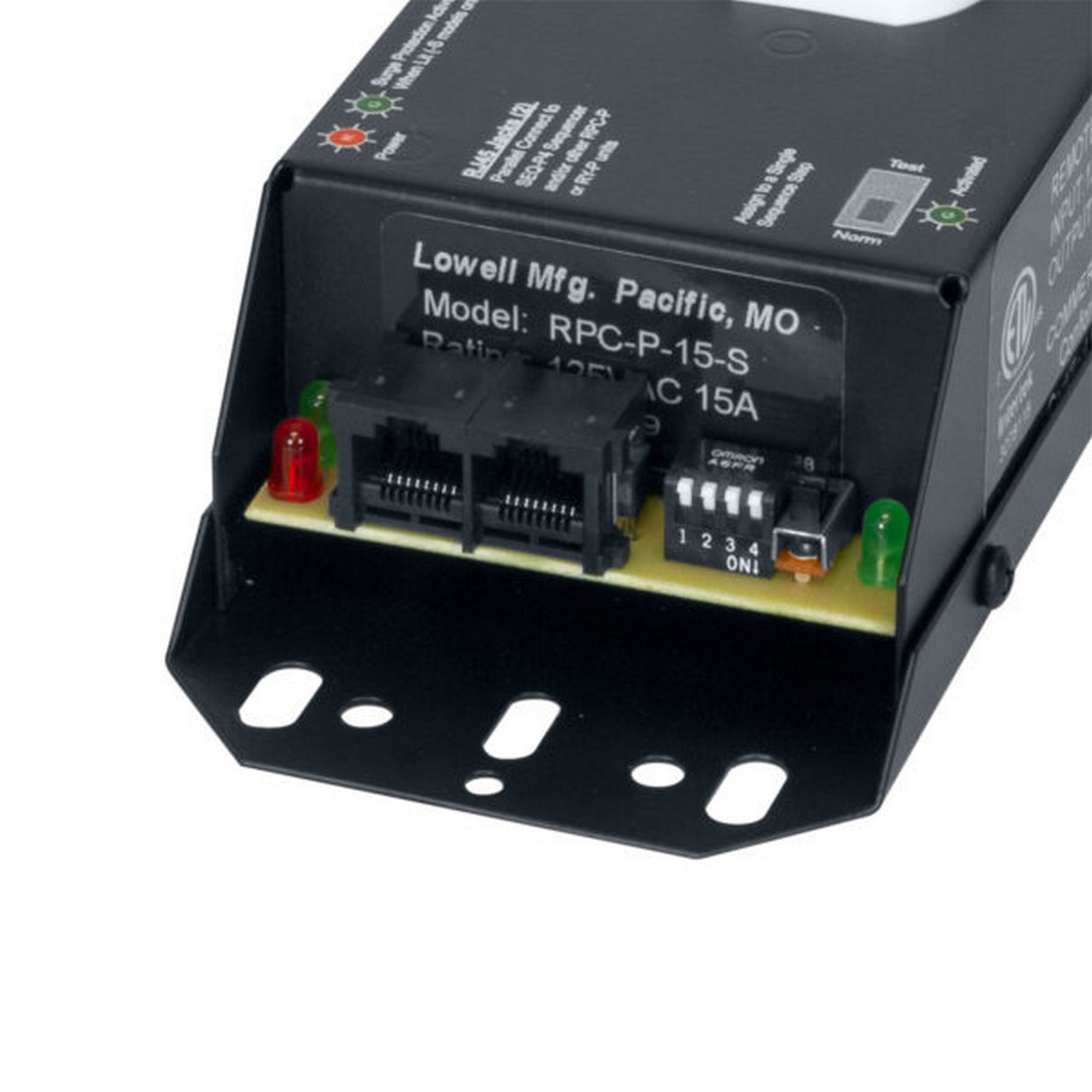 Lowell RPC-P15-S Pass-Through Remote Power Control, 15A, 5-15R Duplex Outlet, Surge Supp Protection, Cord