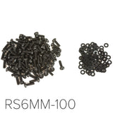 Lowell RS6MM-100 6mm Phillips Pan Head Screws, Black, 100-Pieces Bag