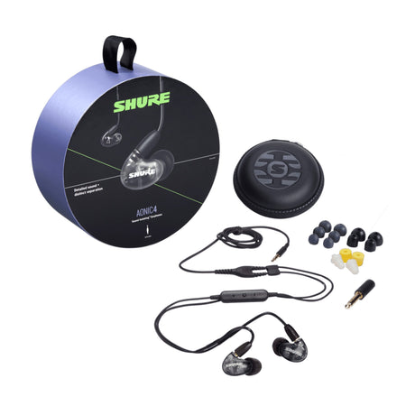 Shure AONIC 4 SE42HYBK+UNI Wired Sound Isolating In-Ear Headphone, Black/Gray