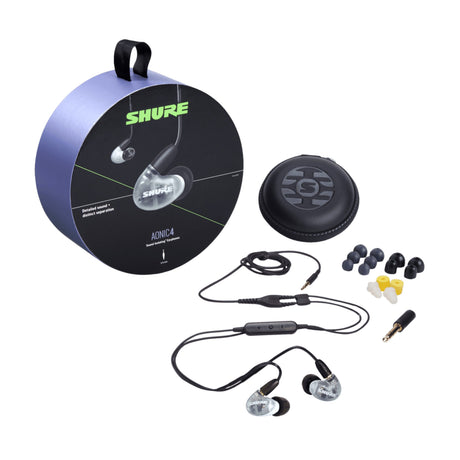Shure AONIC 4 SE42HYW+UNI Wired Sound Isolating In-Ear Headphone, White/Gray