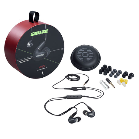 Shure AONIC 5 SE53BABK+UNI Wired Sound Isolating In-Ear Headphone, Black/Clear