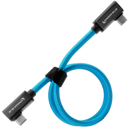 Kondor Blue 18-Inch Right Angle USB-C to USB-C Cable