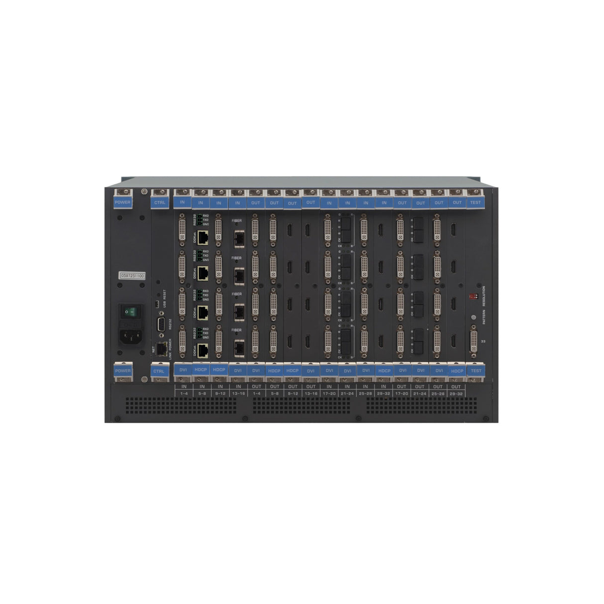 Kramer VS-3232DN-EM 4 x 4 to 32 x 32 Modular 4K60 4:2:0 Multi-Format Matrix Switcher