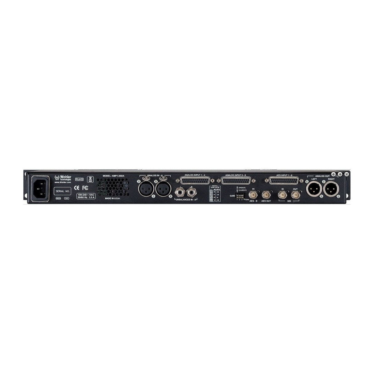Wohler AMP1-2SDA | 2 Channel 3G HD SD-SDI AES Analog Audio Monitor