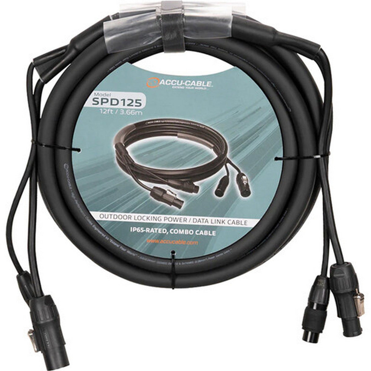 ADJ Accu-Cable SPD Series IP65 5-Pin DMX & Power Combo Cable