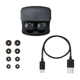 Audio-Technica ATH-CKS50TW Bluetooth 5.2 Noise Cancelling Wireless Earbuds, Black