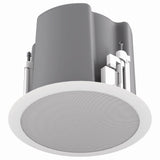 AtlasIED FAP63T-BEGR 6.5-Inch Coaxial In-Ceiling Speaker with 32W 70V/100V Transformer, Ported Enclosure, Safety First Mounting System and Round Black Edgeless Grille, Pair