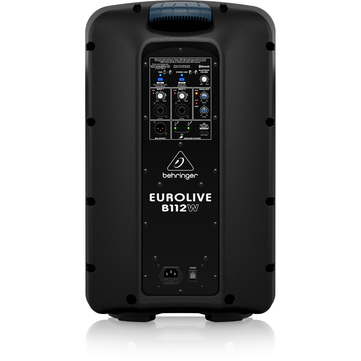 Behringer B112W 12" Active 2-Way PA Speaker System with Bluetooth Wireless Technology, Wireless Microphone Option, and Integrated Mixer