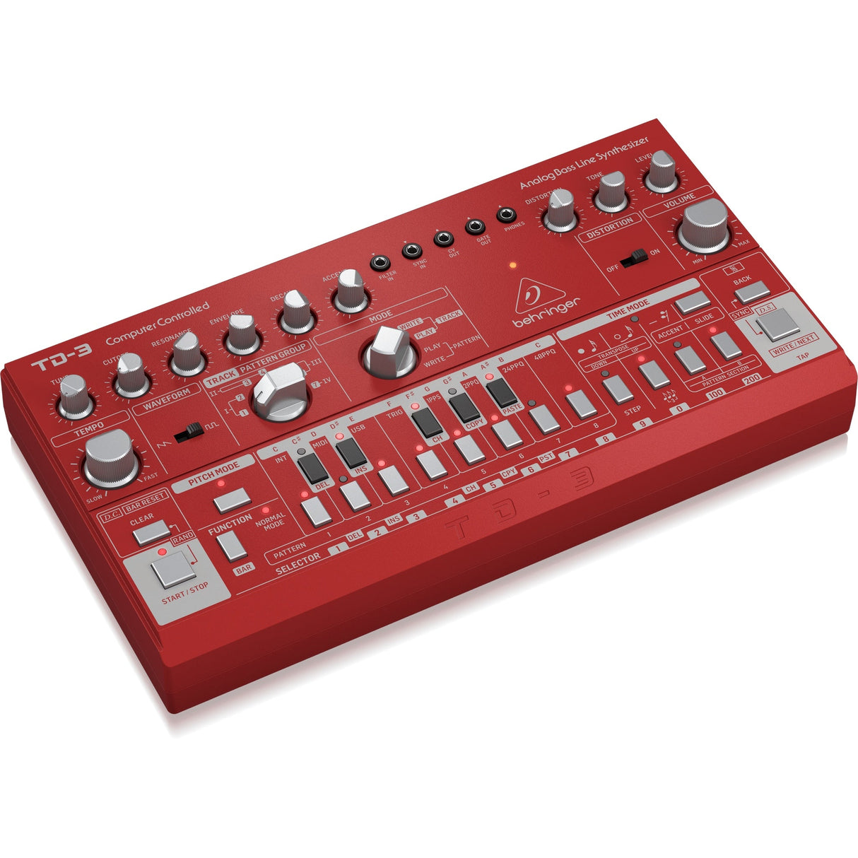 Behringer TD-3-RD Analog Bass Line Synthesizer, Red