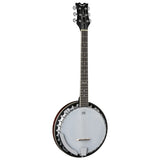 Dean Guitars Backwoods 6 Banjo Guitar, Six String with Pickup, Black Chrome