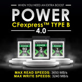 Delkin Devices DCFX4P1TB POWER 1TB CFexpress Type B 4.0 Memory Card