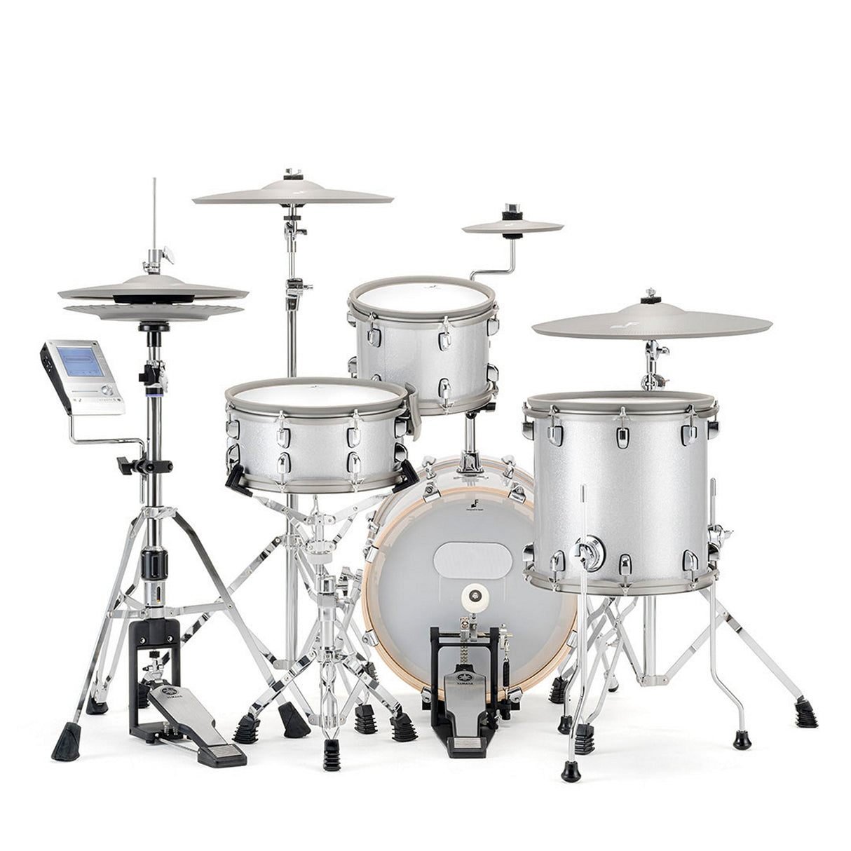 EFNOTE 5 Acoustic Designed Electronic Drum Set, White / Sparkle