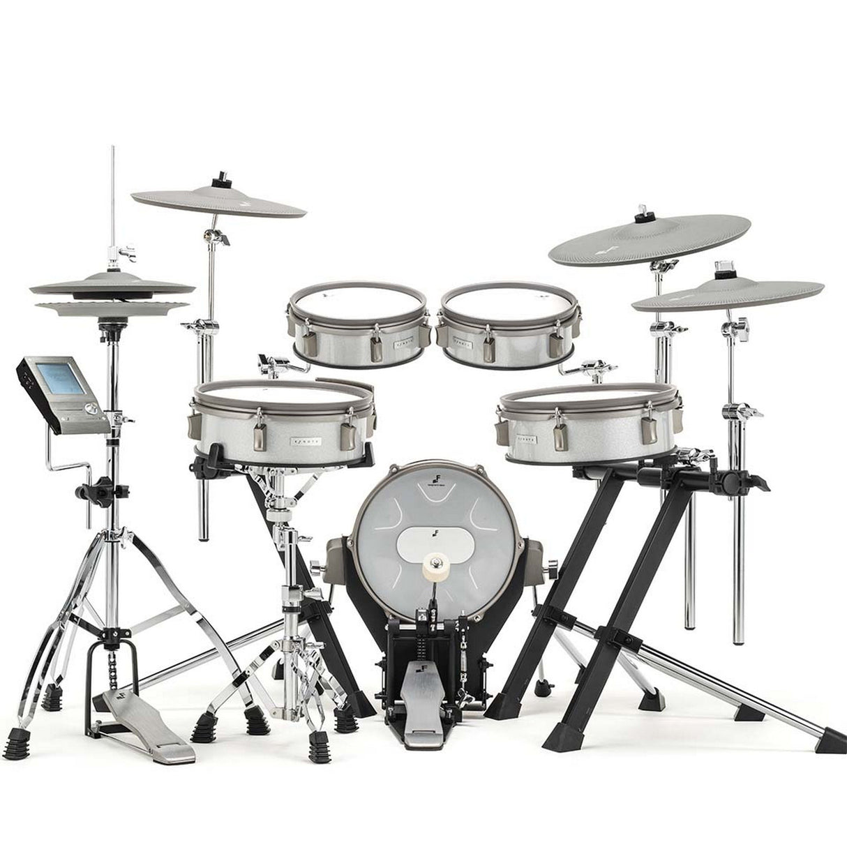 EFNOTE 3B Acoustic Designed Electronic Drum Set, White Sparkle Finish