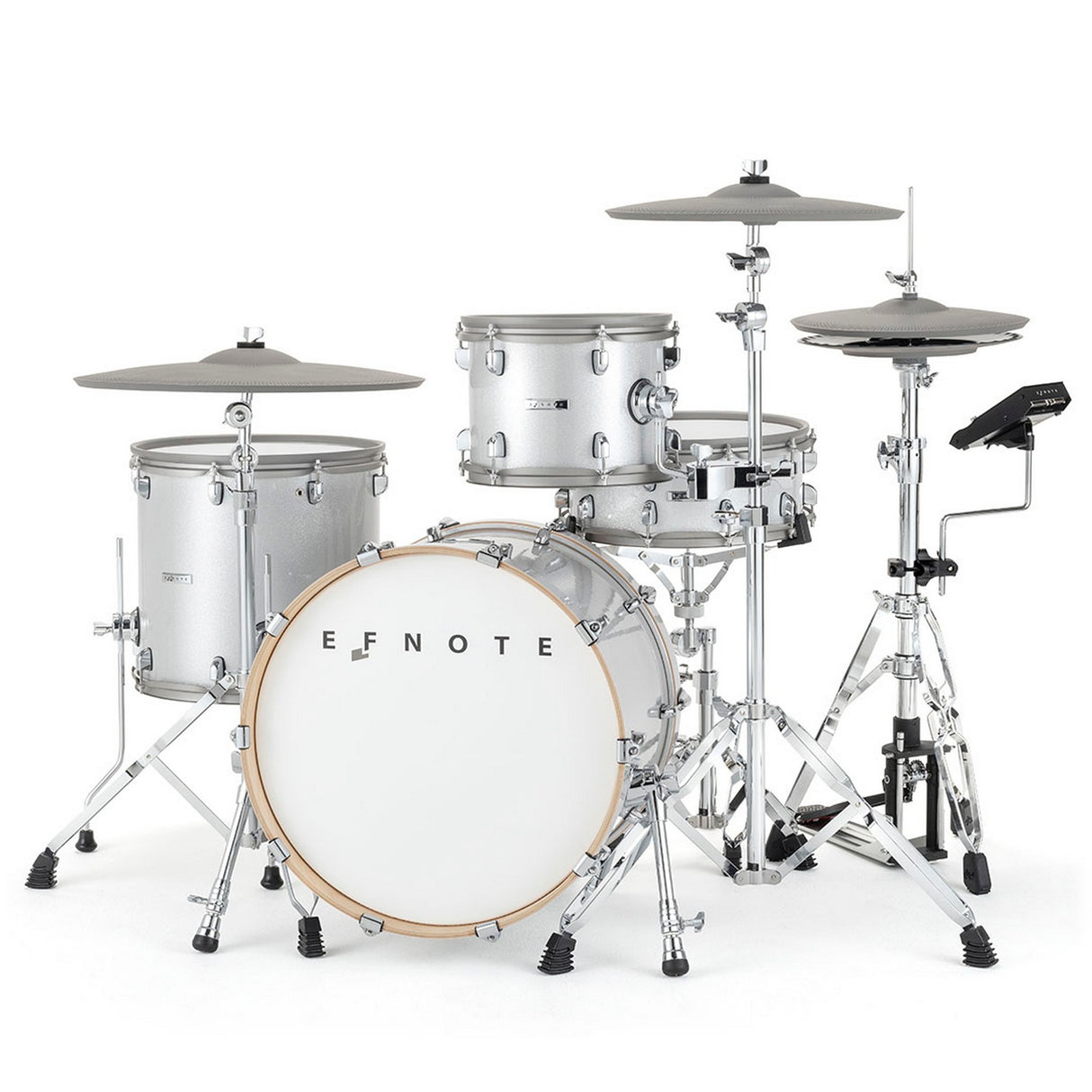 EFNOTE 7 Acoustic Designed Electronic Drum Set, White / Sparkle