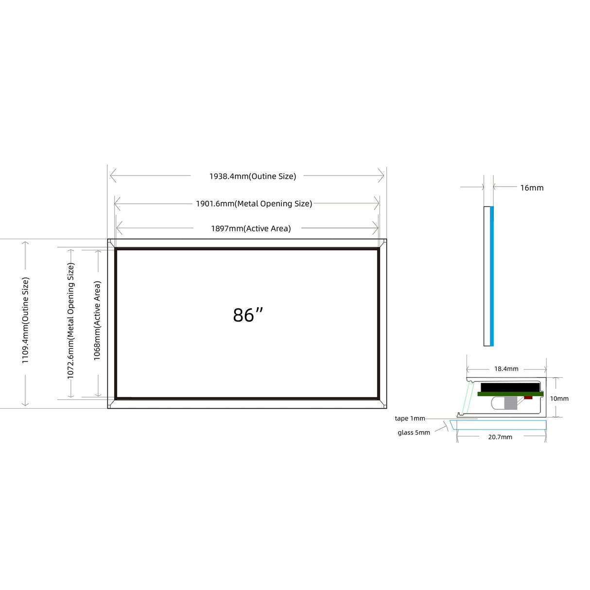 Eiki EIF86W Interactive Smart Frame