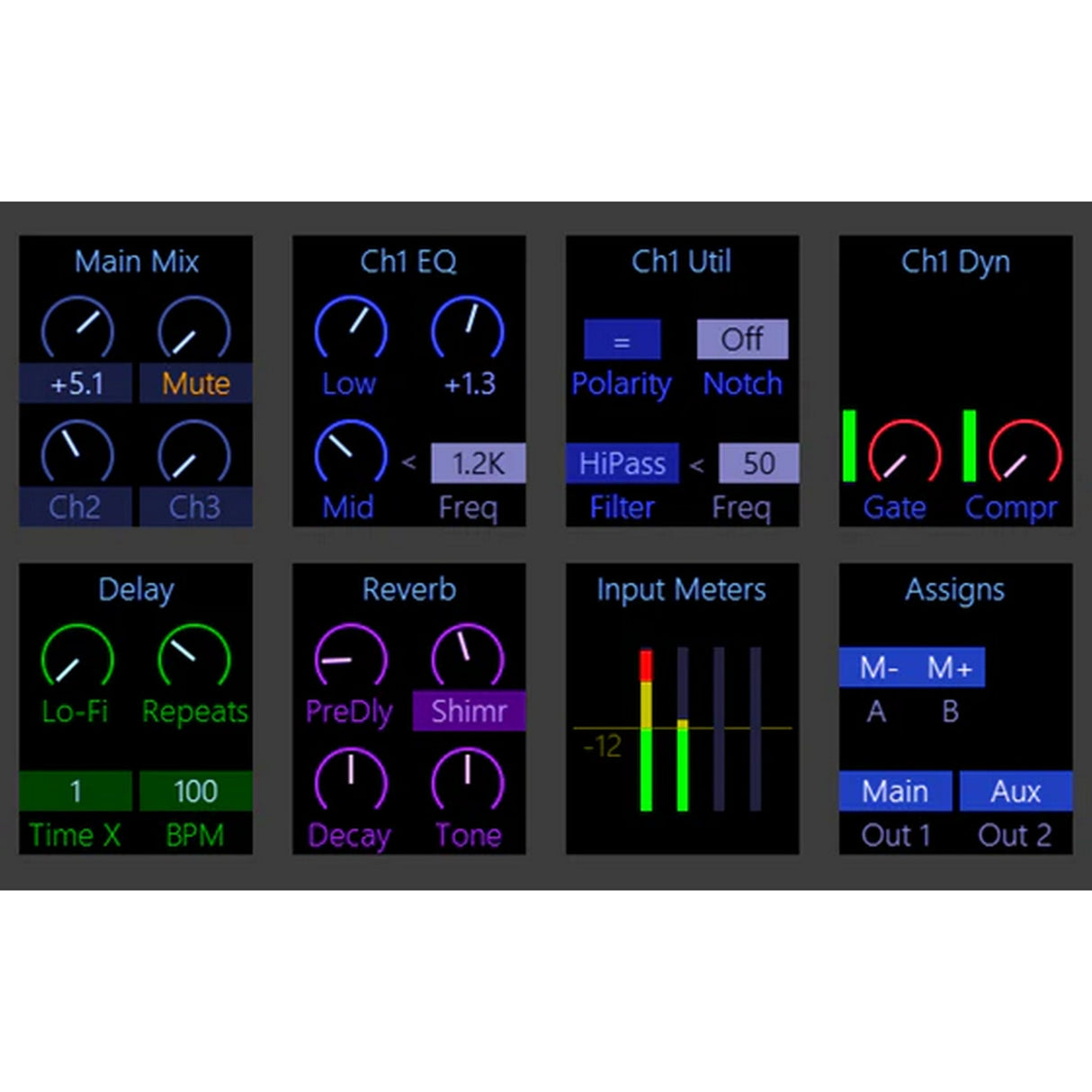 Elite Acoustics StompMix 4 4-Channel Compact Digital Pedalboard Mixer